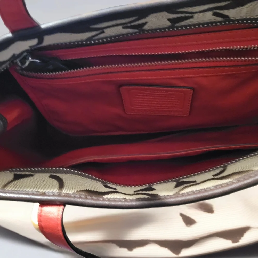 Coach Hampton Signature Stripe Tote.